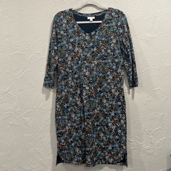J Jill Floral Modal Blend Colorful Boho Dress Size Small - Picture 1 of 8